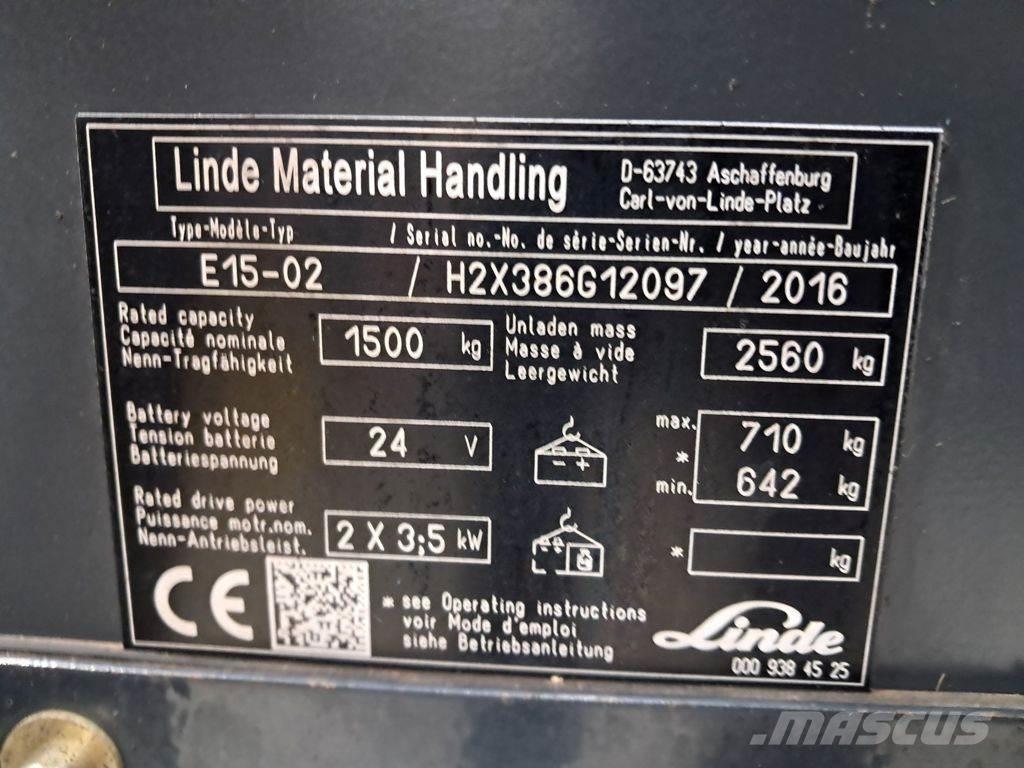 Linde E15-02 Elektromos targoncák