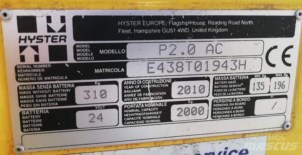 Hyster P2.0 Alacsony emelőkocsi