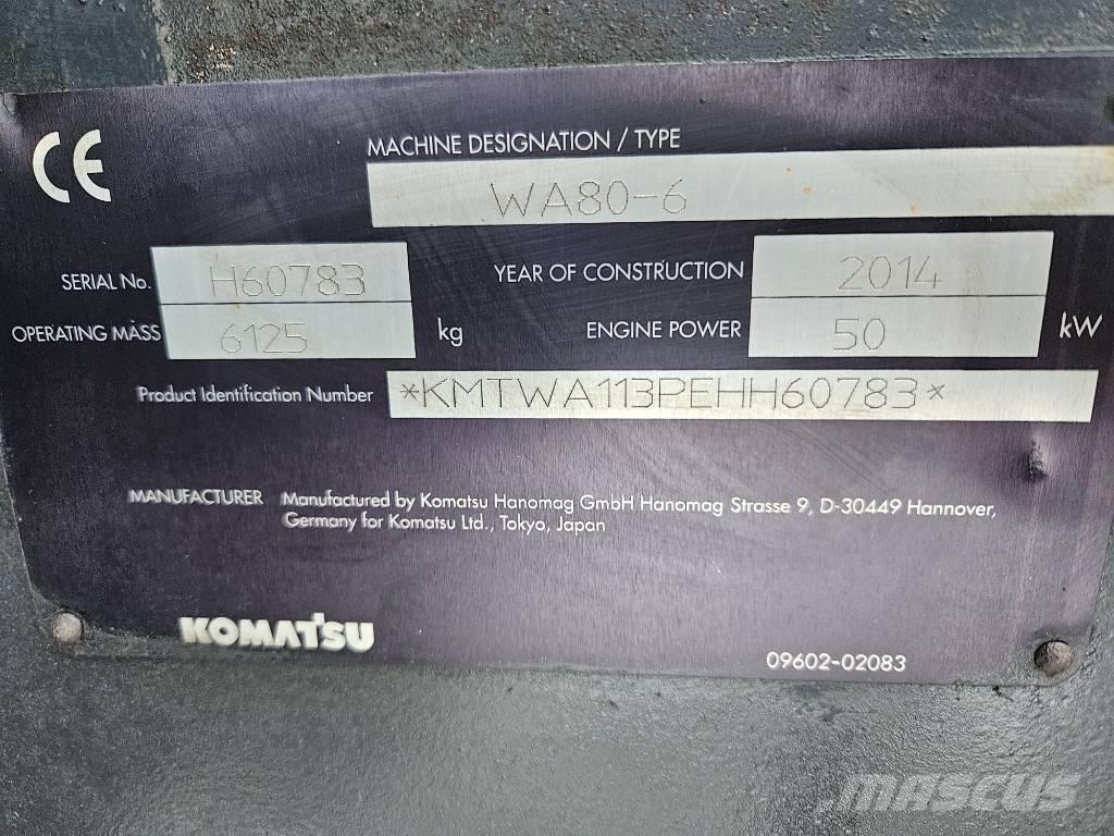 Komatsu WA80-6 Gumikerekes homlokrakodók