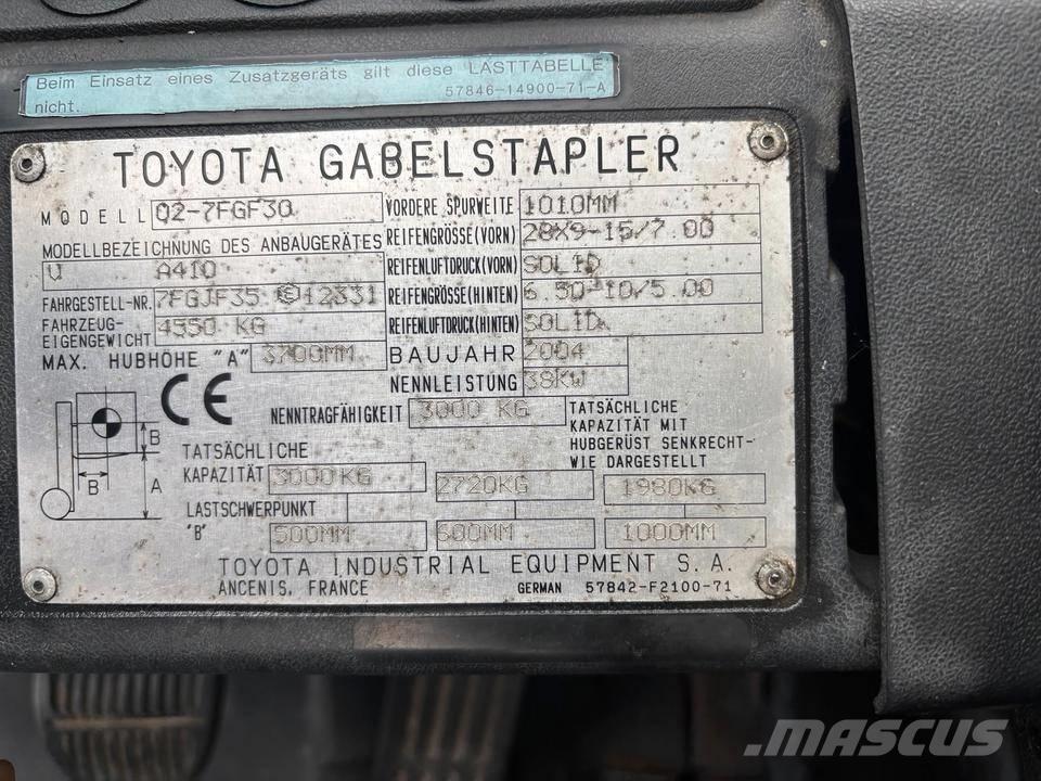 Toyota 7 FGF 30 Gázüzemű targoncák