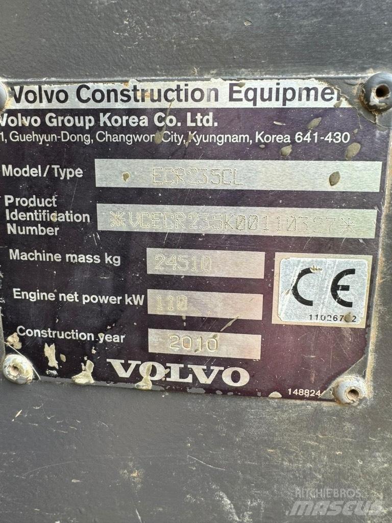 Volvo ECR 235 C L Lánctalpas kotrók