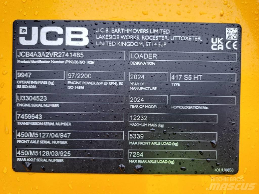JCB 417 HT Gumikerekes homlokrakodók
