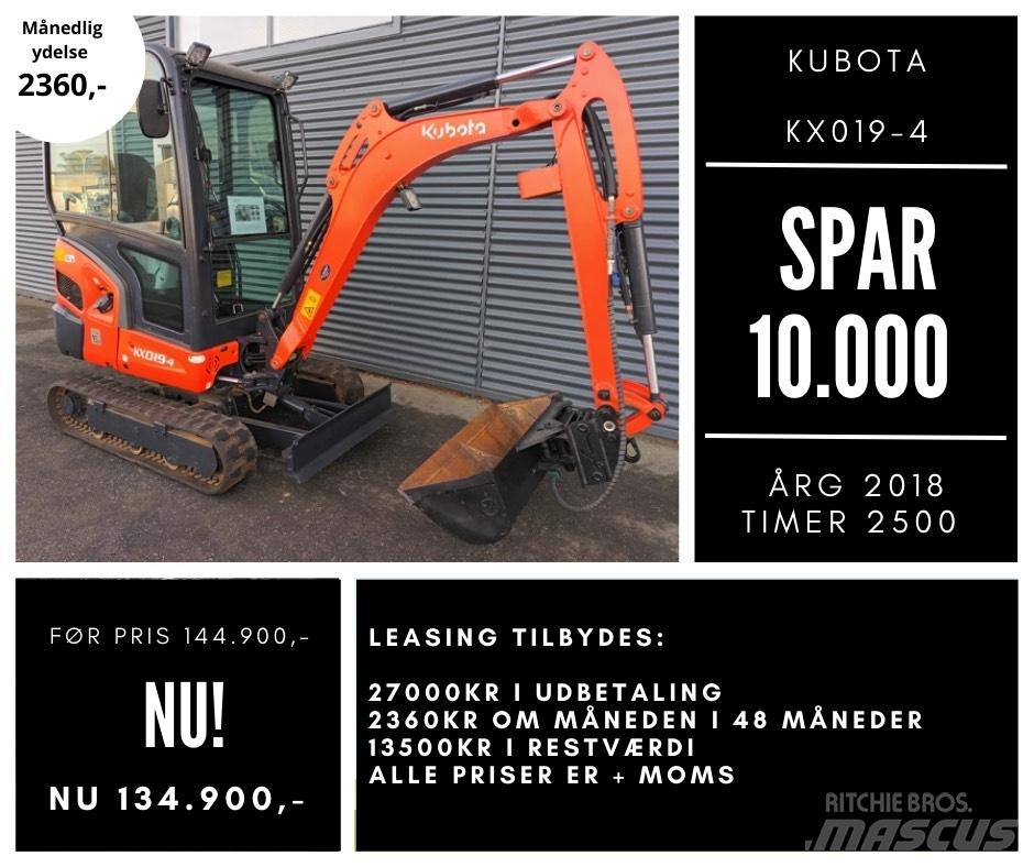 Kubota kx019-4 Mini kotrók < 7t