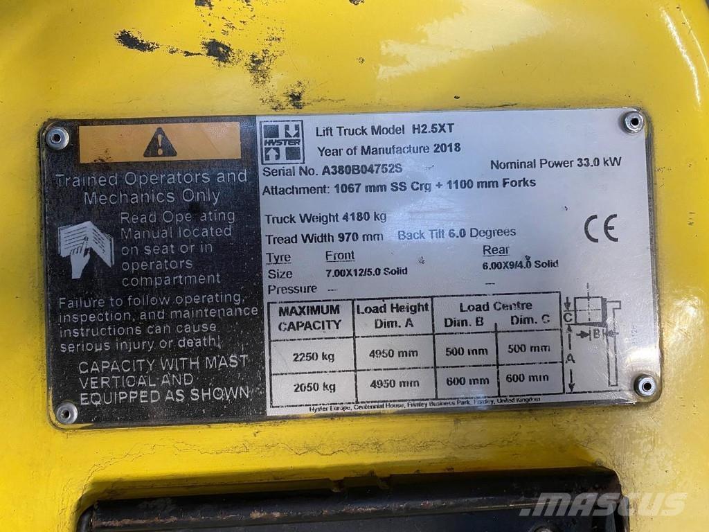 Hyster H2.5XT Dízel targoncák