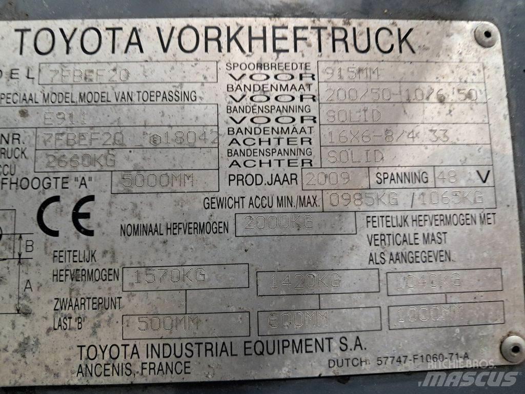 Toyota 7FBEF20 Elektromos targoncák