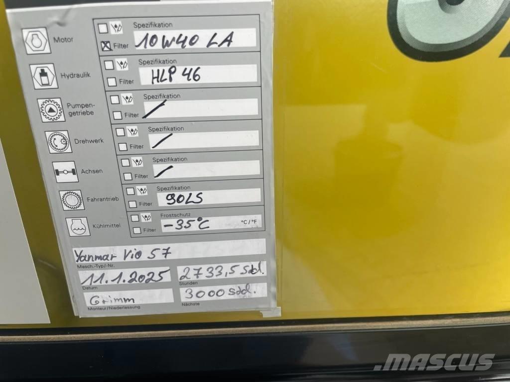 Yanmar Vio 57 - 6A Mini kotrók < 7t