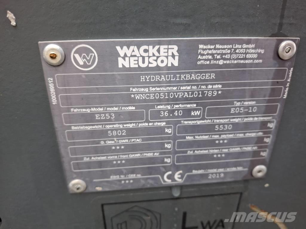 Wacker Neuson EZ 53 Mini kotrók < 7t