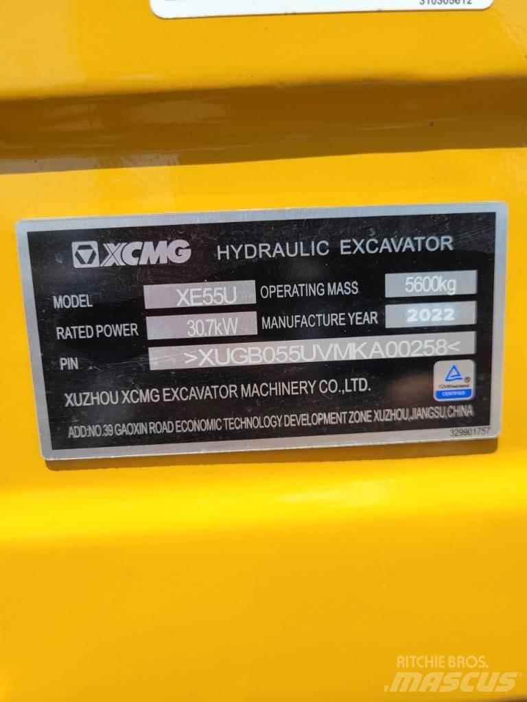 XCMG XE55 U Mini kotrók < 7t