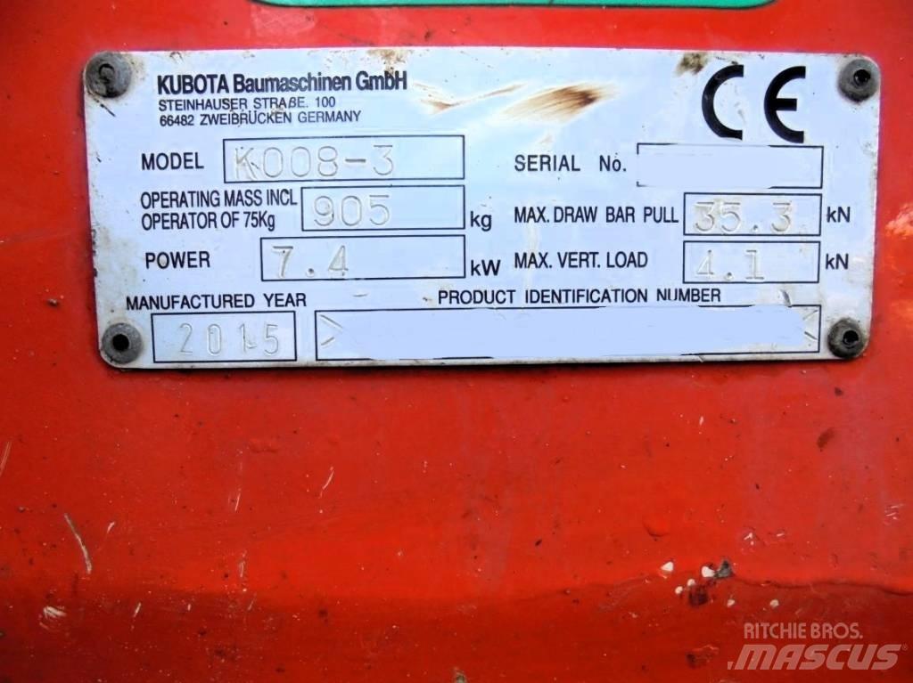 Kubota K 008-3 Mini kotrók < 7t