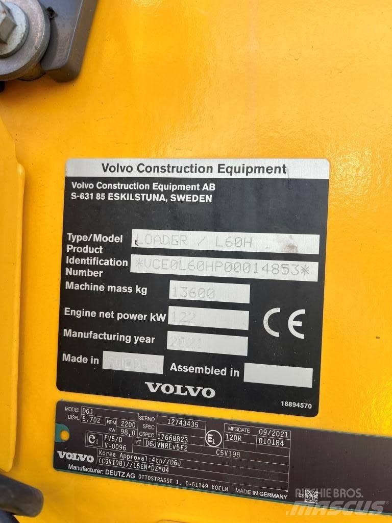 Volvo L60H Gumikerekes homlokrakodók