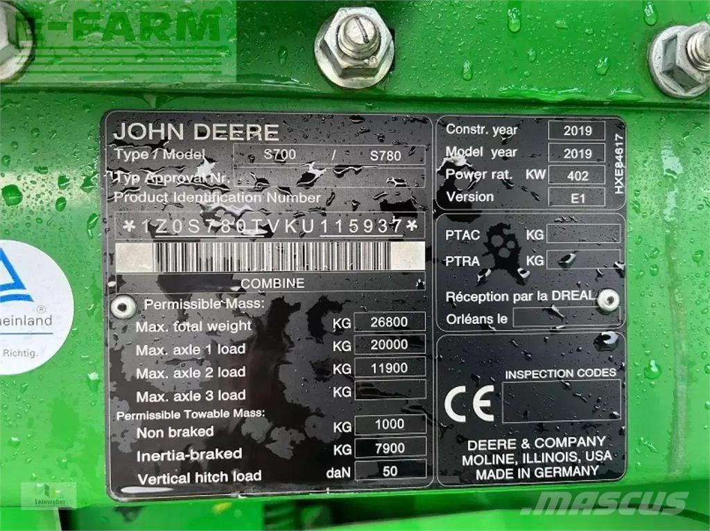 John Deere s 780i Kombájnok