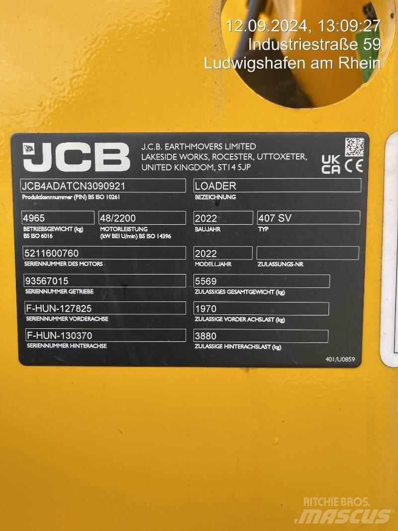 JCB 407 Gumikerekes homlokrakodók