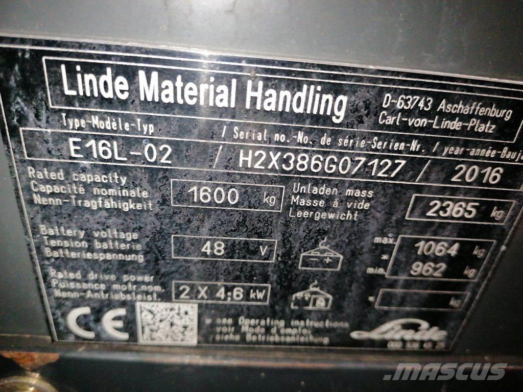 Linde E16L-02 Elektromos targoncák