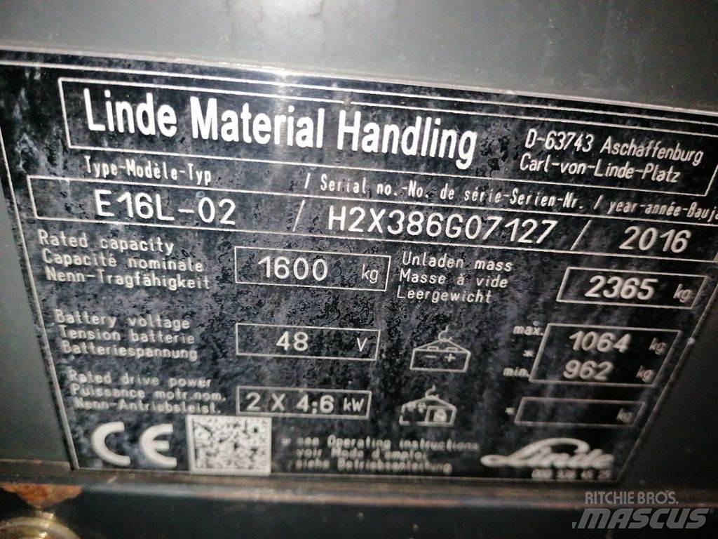 Linde E16L-02 Elektromos targoncák