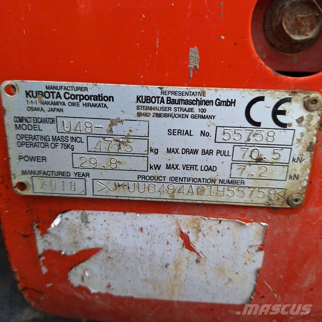 Kubota U 48-4 Mini kotrók < 7t