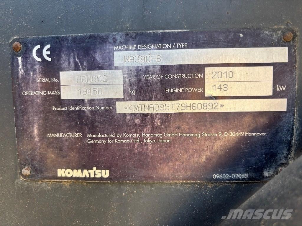Komatsu WA 380-6 Gumikerekes homlokrakodók