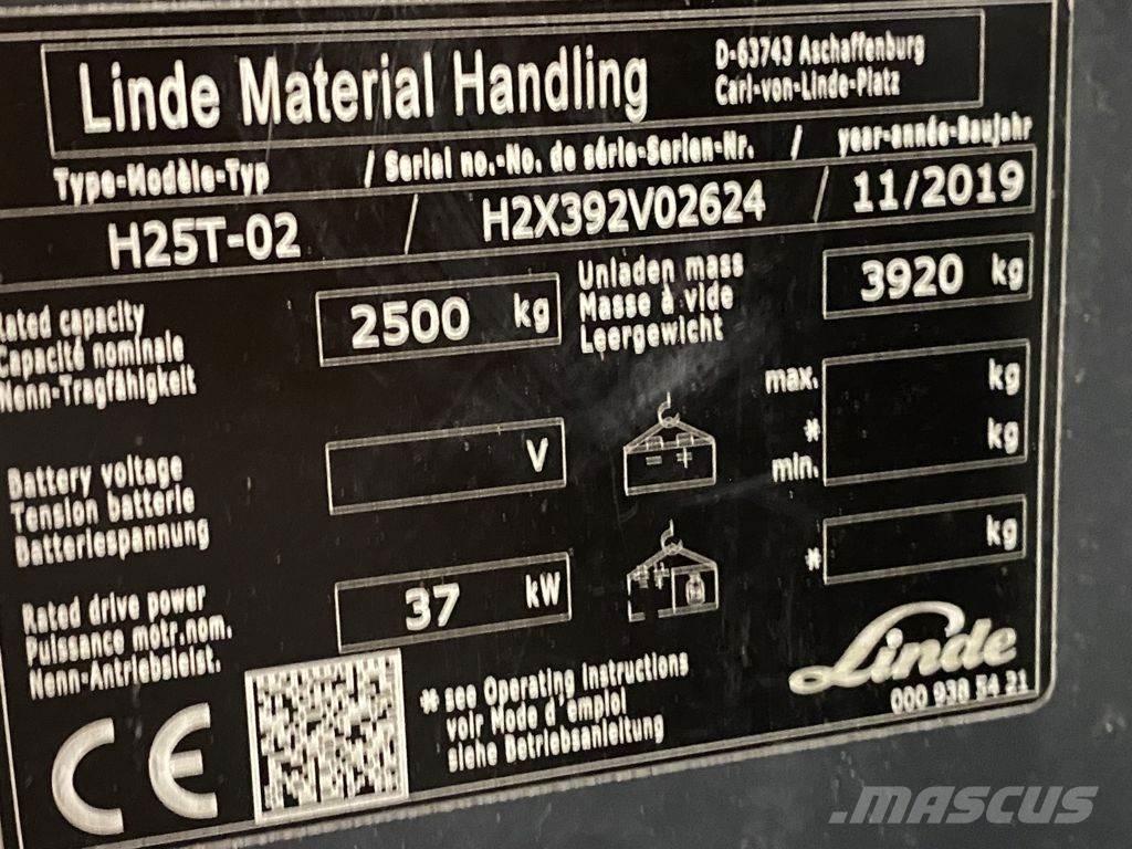 Linde H25T-02 Gázüzemű targoncák