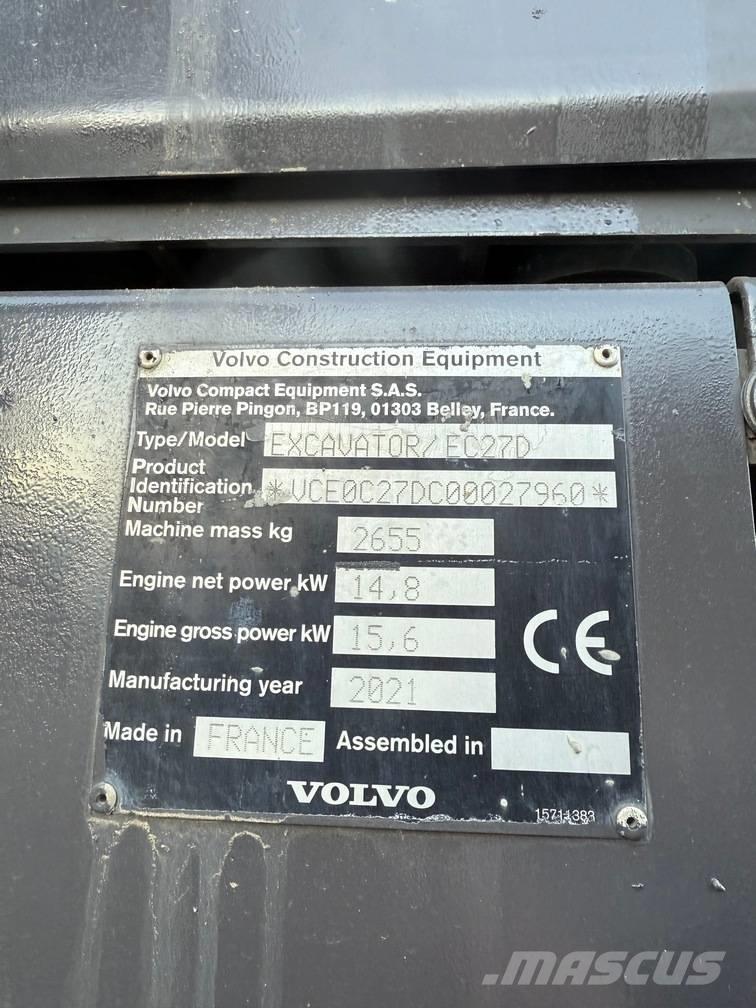 Volvo EC 27 D Mini kotrók < 7t