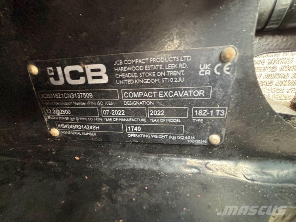 JCB 18Z Mini kotrók < 7t