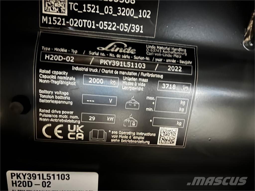 Linde H20D Dízel targoncák