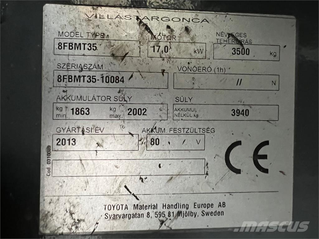 Toyota 8FBMT35 Elektromos targoncák