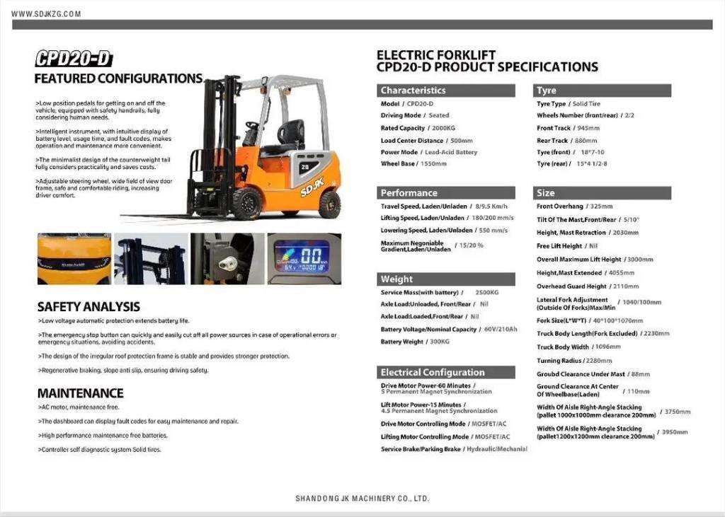  SDJK CPD 20 Electric Elektromos targoncák