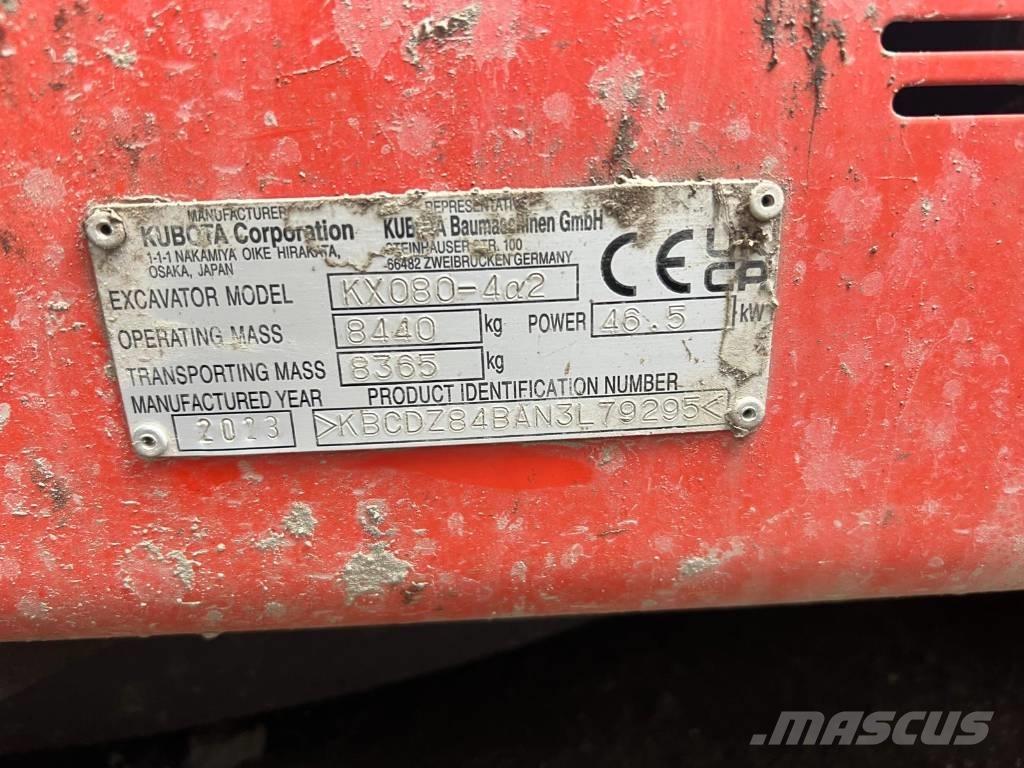Kubota KX 080-4 A2 Mini kotrók < 7t