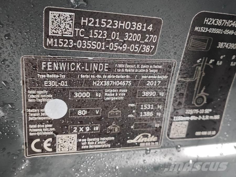 Linde E30L-01 Elektromos targoncák