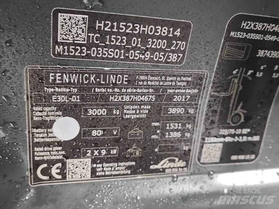 Linde E30L-01 Elektromos targoncák