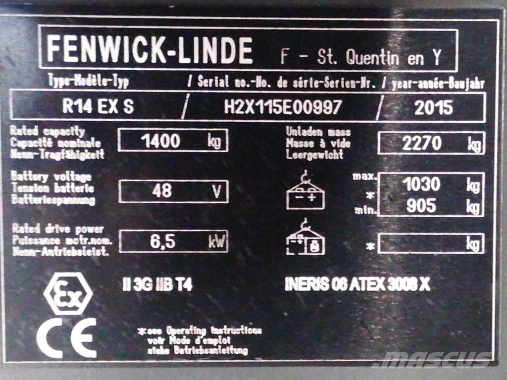 Linde R14 EX S Tolóoszlopos targonca