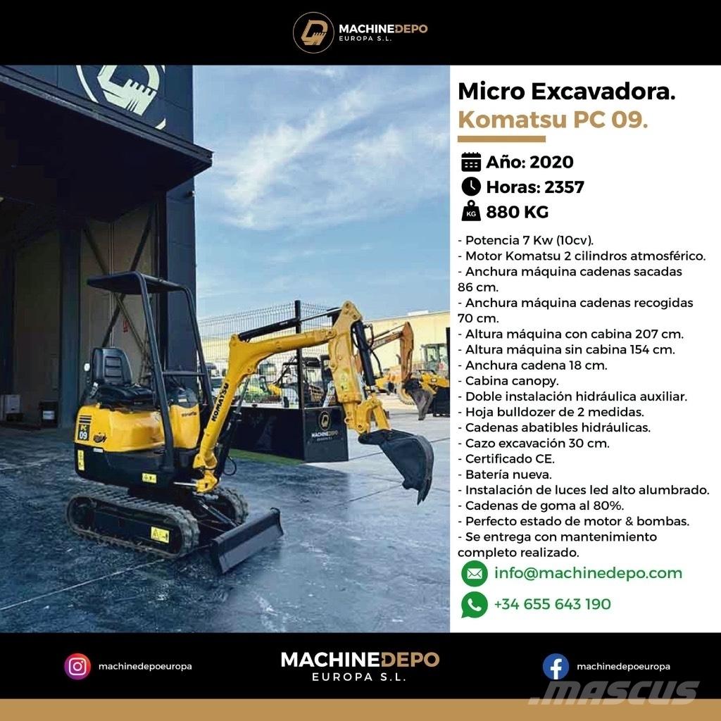 Komatsu PC 09-1 Mini kotrók < 7t