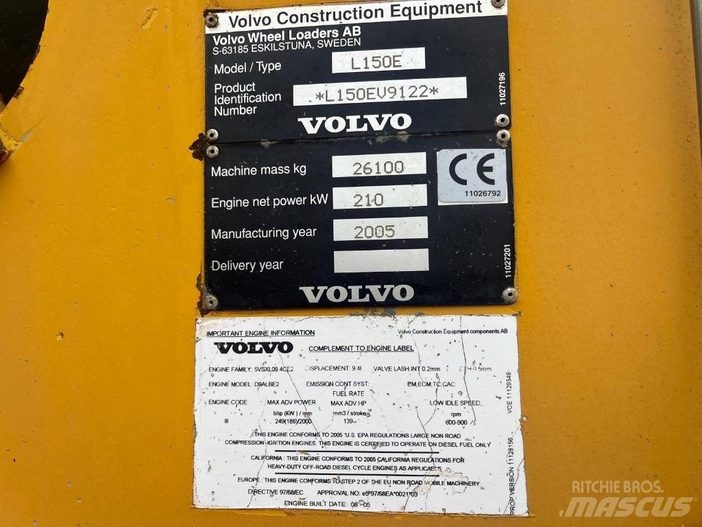 Volvo L 150 E Gumikerekes homlokrakodók