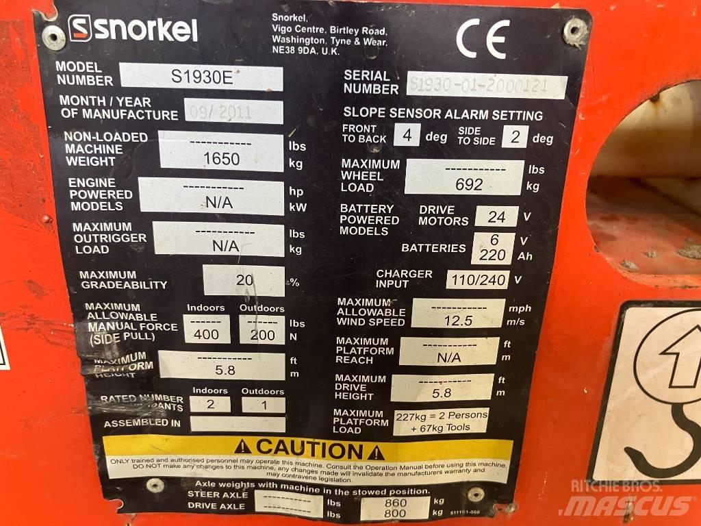 Snorkel S 1930 E Ollós emelők