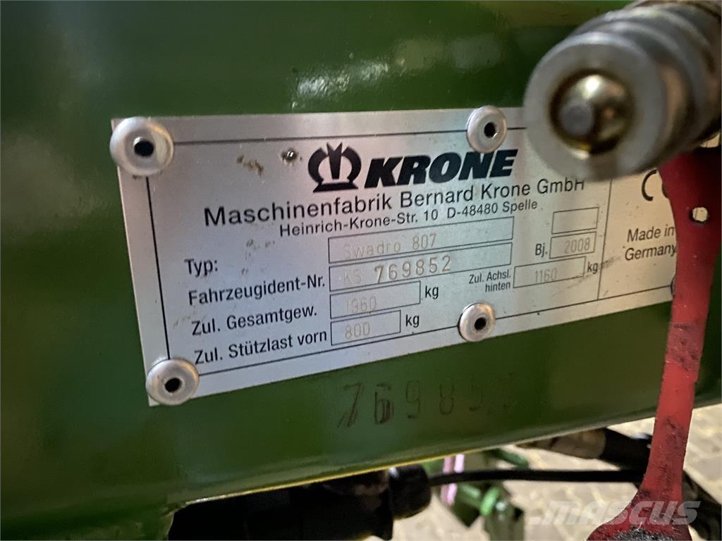Krone Swadro 807 Rendkészítő