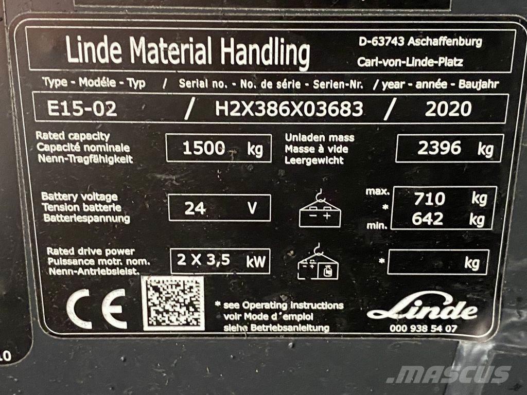 Linde E15-02 Elektromos targoncák