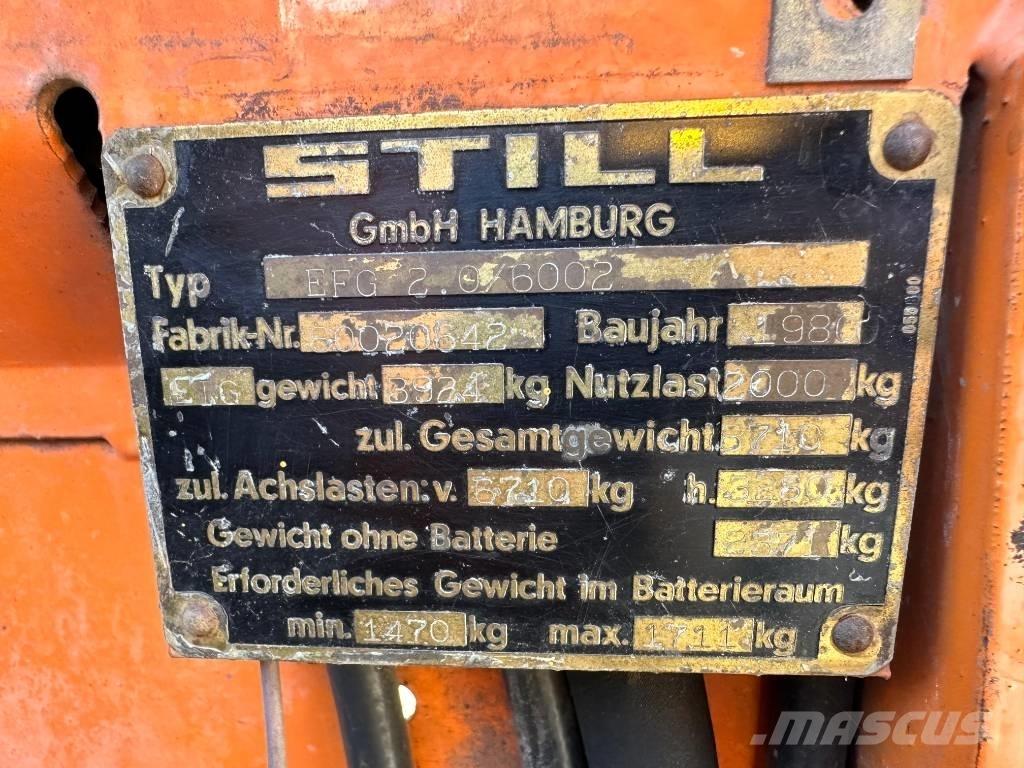 Still EFG 2/6012 Elektromos targoncák