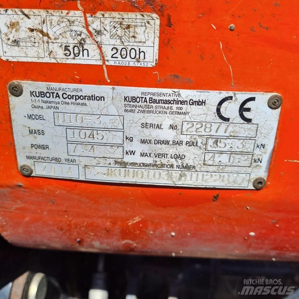 Kubota U 10-3a Mini kotrók < 7t