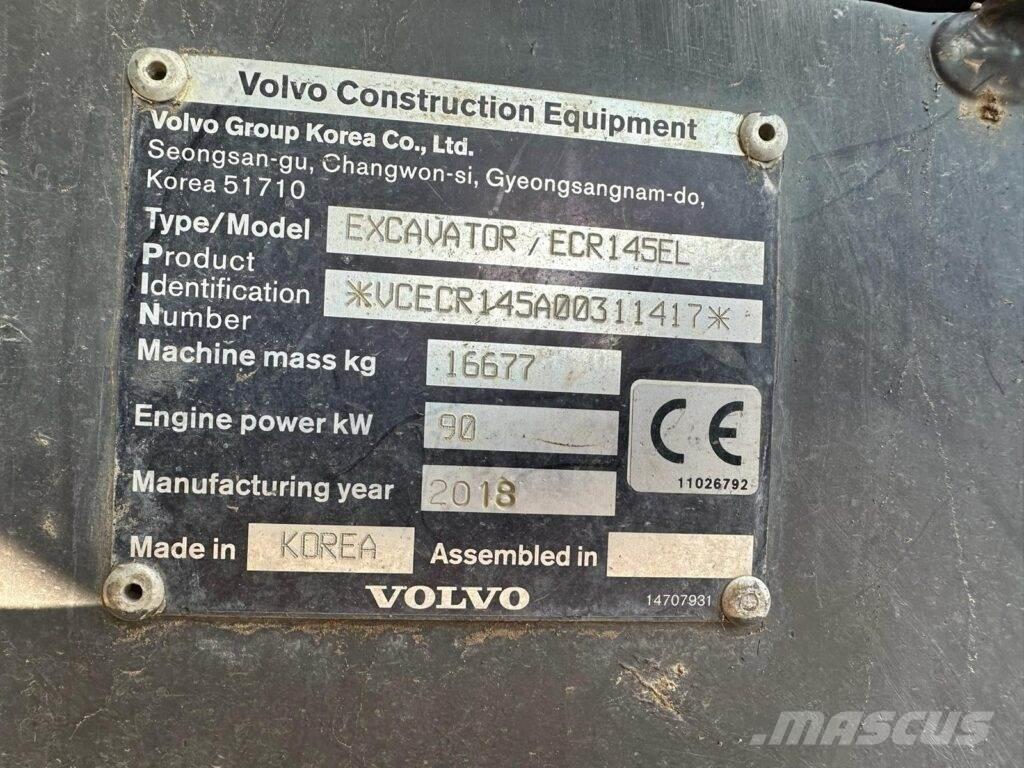 Volvo ECR145EL Lánctalpas kotrók