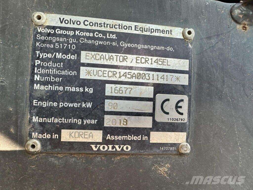 Volvo ECR145EL Lánctalpas kotrók