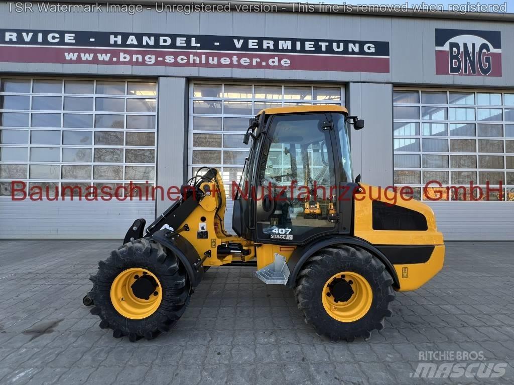 JCB 407 -werkneu- Gumikerekes homlokrakodók