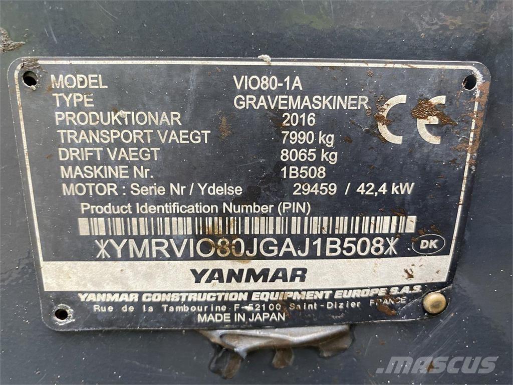 Yanmar VIO80-1A Gumikerekes kotrók
