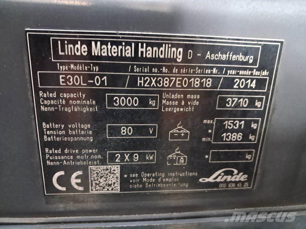 Linde E30L-01 Elektromos targoncák