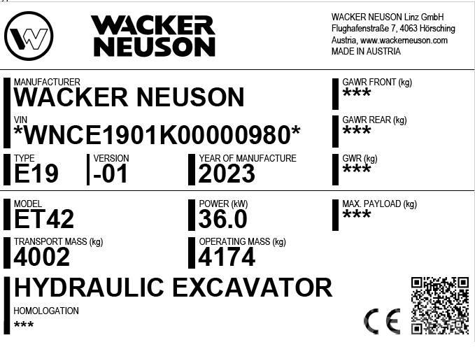 Wacker Neuson ET42 Lánctalpas kotrók