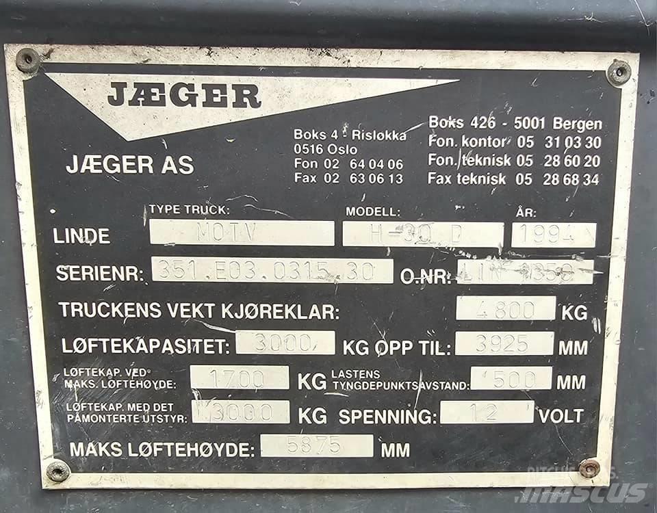 Linde H 30 D Dízel targoncák