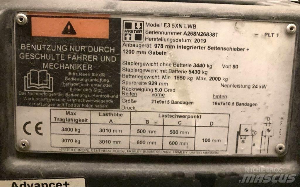 Hyster E 3.5 XN LWB Elektromos targoncák