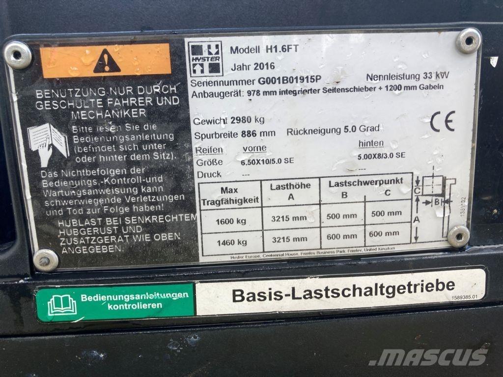 Hyster H 1.6 FT Gázüzemű targoncák