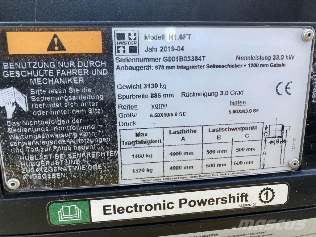 Hyster H 1.6 FT Gázüzemű targoncák