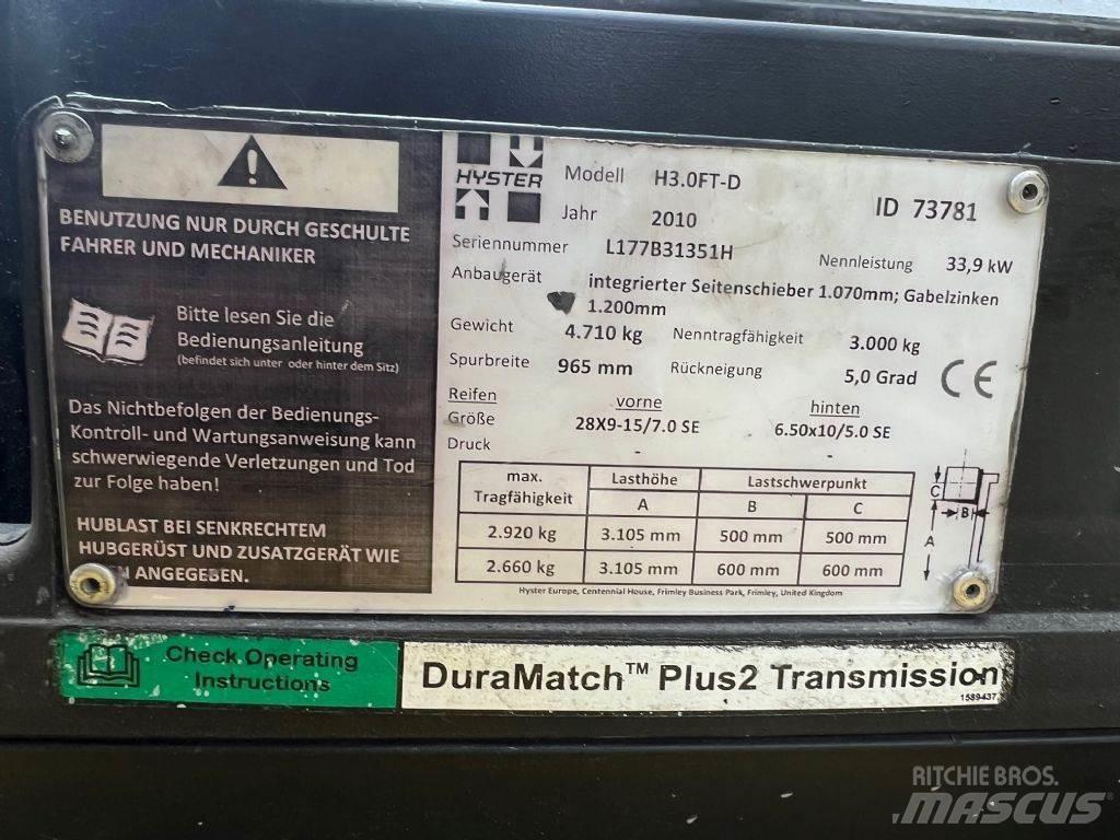 Hyster H 3.0 FT Dízel targoncák