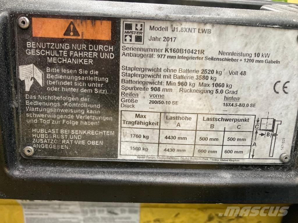 Hyster J 1.80 XNT Elektromos targoncák