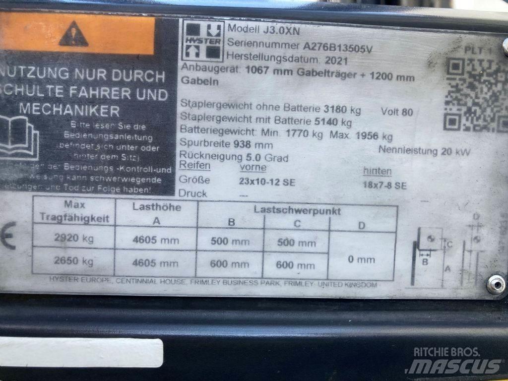 Hyster J 3.0 XN Elektromos targoncák